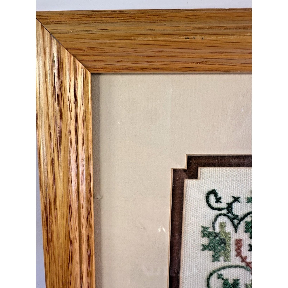 Vtg 1990 Framed The Lords Prayer Cross Stitch Sampler Handmade Wall Decor 22x17 - Picture 3 of 13